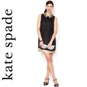 kate spade Harlow Dress Jeweled Collar Black Mini Party Frock Like New Size 4